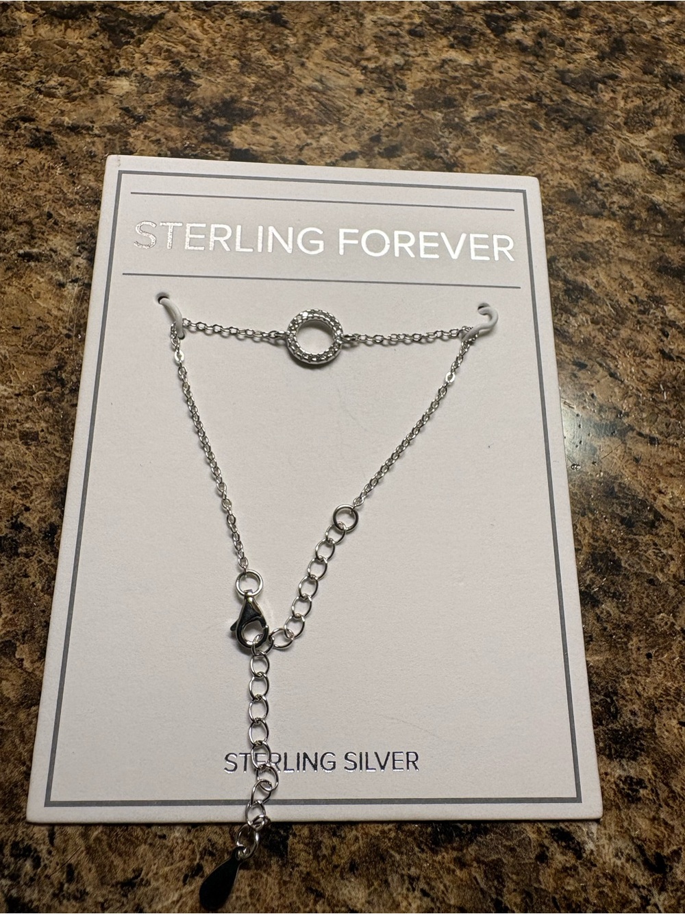 Sterling Forever Silver Circle Pendant Bracelet